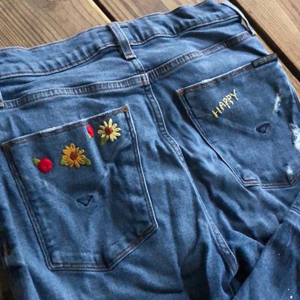 Hudson jeans with hand done embroidery!